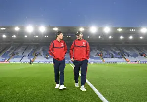 Leicester City V Arsenal 2019-20 Prints: Arsenal Players Hector Bellerin and Sead Kolasinac Before Leicester City Clash (Premier League 2019-20)