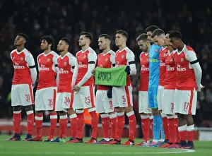 Arsenal V Southampton EFL Cup 2016-17 Prints: Arsenal Players Honor Chapecoense in EFL Cup Quarter-Final: Gabriel and Lucas Perez Hold Tribute Banner