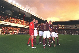 The Arsenal players before the kick off. Arsenal 4: 1 Fulham. FA Premier League