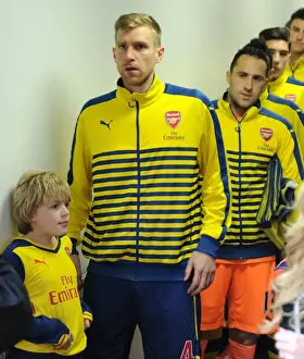 Burnley V Arsenal 2014/15 Prints: Arsenal Players Per Mertesacker and David Ospina in the Tunnel - Burnley vs Arsenal