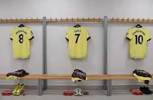 Brighton And Hove Albion V Arsenal 2021-22 Prints: Arsenal Players Prepare in Changing Room Before Brighton Match, 2021-22 Premier League