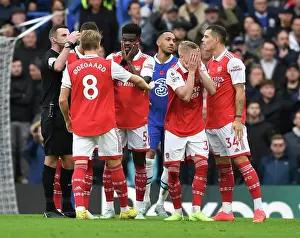 Arsenal Players Protest to Referee During Chelsea vs Arsenal Premier League Clash (2022-23)