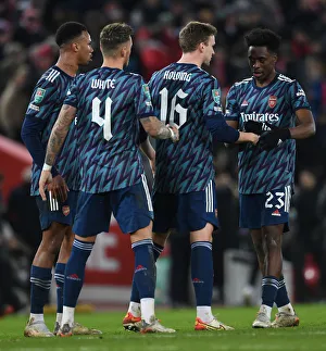 Liverpool V Arsenal Carabao Cup 21-22 Prints: Arsenal Players Reaction: Magalhaes