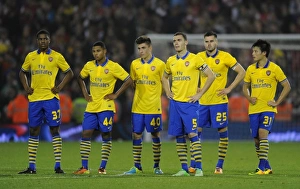 West Bromwich Albion V Arsenal 2013-14 - Capital Cup Prints: Arsenal Players Reaction: West Bromwich Albion vs Arsenal, Capital One Cup 2013-14