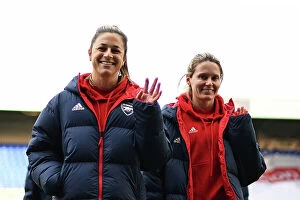 Liverpool Women v Arsenal Women 2023-24 Collection: Arsenal Players Sabrina D'Angelo and Cloe Lacasse Prepare for Liverpool FC Clash in Barclays