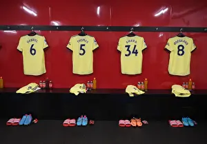 Arsenal Players Shirts in Changing Room Before Crystal Palace Match, 2021-22 Premier League