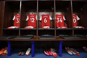 Arsenal Players Shirts in the Changing Room Before Leicester Match, 2022-23