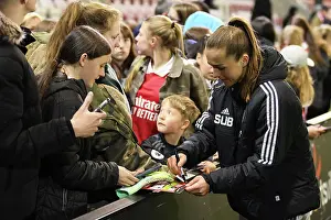 Arsenal Players Sign Autographs After FA Women's Super League Loss to Manchester United