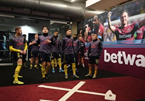 Images Dated 9th December 2019: Arsenal Players in the Tunnel Before West Ham Clash - Premier League 2019-20