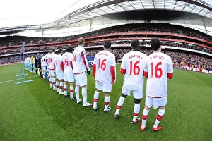Arsenal V Burnley 2009-10 Prints: Arsenal Players Unite in Aaron Ramsey Tribute: 3-1 Victory over Burnley, Emirates Stadium