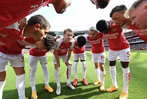 Arsenal V Wolverhampton Wanderers 2022-23 Prints: Arsenal Players Unite: The Pre-Battle Huddle vs. Wolverhampton Wanderers (2022-23)