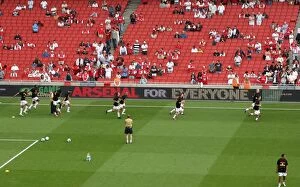 Images Dated 3rd September 2007: Arsenal Players Warm Up Before 3:1 Victory Over Portsmouth in Barclays Premier League