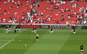Arsenal V Portsmouth 2007-08 Prints: Arsenal Players Warm Up Before 3:1 Victory Over Portsmouth in Barclays Premier League