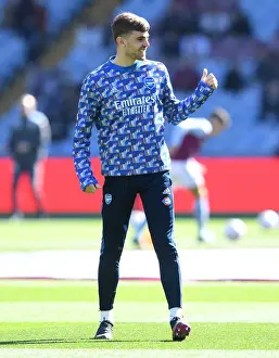 Aston Villa V Arsenal 2021-22 Prints: Arsenal Players Warm Up Ahead of Aston Villa vs Arsenal - Premier League