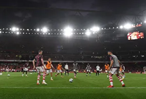Arsenal Players Warm Up Ahead of Carabao Cup Clash vs. AFC Wimbledon