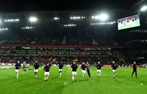 CSKA Moscow V Arsenal 2017-18 Prints: Arsenal Players Warm Up Ahead of CSKA Moscow Europa League Clash