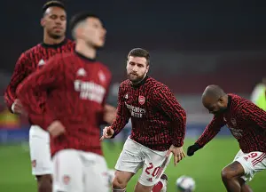 Arsenal V Manchester City - Carabao Cup 2020-21 Prints: Arsenal Players Warm Up at Empty Emirates Stadium Ahead of Carabao Cup Quarterfinal vs Manchester City