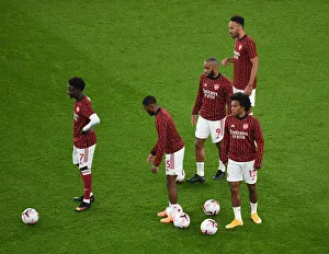 Arsenal V Aston Villa 2020-21 Prints: Arsenal Players Warm Up: Arsenal vs Aston Villa, Premier League 2020-21