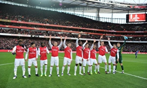 Arsenal Players Waving to Fans Before Arsenal v Everton, Premier League 2011-12