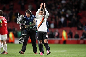 Former Arsenal playert Eduardo claps the fans after the match. Arsenal 5 Former Arsenal playert Eduardo claps the fans after the match. Arsenal 5