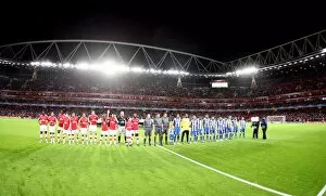 Images Dated 30th September 2008: Arsenal and Porto teams line up before the match
