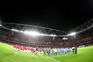 Images Dated 30th September 2008: Arsenal and Porto teams line up before the match