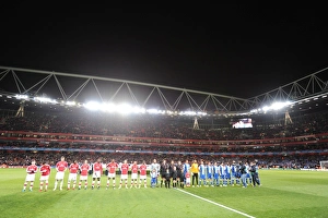 Arsenal V FC Porto 2009-10 Prints: The Arsenal and Porto teams line up before the match. Arsenal 5: 0 FC Porto