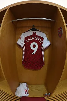 Arsenal: Pre-Match Room - Lacazette's Shirt, Arsenal vs West Ham United (2020-21)