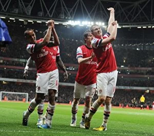 Wigan Athletic Collection: Arsenal: Ramsey and Walcott's Euphoric Goal Celebration (2012-13) vs. Wigan Athletic