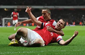 Arsenal: Ramsey and Walcott's Euphoric Goal Celebration (2012-13) vs Wigan Athletic