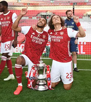 Arsenal V Chelsea FA Cup Final 2020 Prints: Arsenal Reclaim FA Cup: Aubameyang and Luiz Celebrate Empty Wembley Victory Over Chelsea