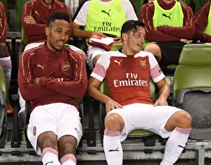 Arsenal V Chelsea Pre Season Friendly 2018-19 Prints: Arsenal Rivals Aubameyang and Ozil Face Off Against Chelsea in 2018 International Champions Cup