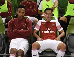 Arsenal V Chelsea Pre Season Friendly 2018-19 Prints: Arsenal Rivals Aubameyang and Ozil Go Head-to-Head Against Chelsea in 2018 International Champions Cup