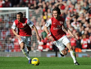 Arsenal V Tottenham 2011-12 Prints: Arsenal Rivals Clash: Rosicky and Gibbs vs. Tottenham (2011-12)