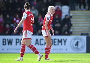 Arsenal Women V Manchester City Women 2022-23 Prints: Arsenal Rivals: Williamson and Wubben-Moy in Intense Moment at FA Women's Super League Match