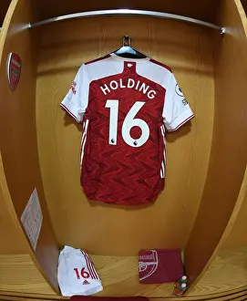 Arsenal V Liverpool 2020-21 Prints: Empty Arsenal: Rob Holding's Ghostly Shirt in Deserted Emirates Stadium (Arsenal v Liverpool)
