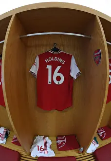 Arsenal: Rob Holding's Jersey in the Changing Room before Arsenal vs AFC Bournemouth (2019-20)