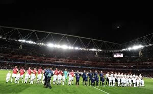 Images Dated 19th October 2010: Arsenal and Shakhtar line up before the match. Arsenal 5: 1 Shakhtar Donetsk