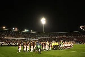 Slavia Prague v Arsenal 2007-8 Gallery: Arsenal and Slavia Prague line up before the match