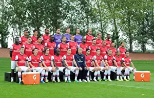 Arsenal squad with Gatorade boxes. Arsenal 1st Team Squad photo. Arsenal Training Ground