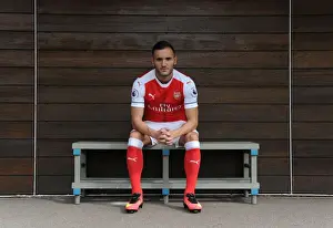Arsenal Squad: Lucas Perez at 2016-17 Season Photocall