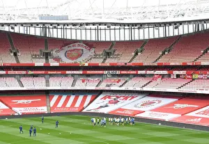 Arsenal Squad Training at Emptied Emirates Ahead of Arsenal vs Liverpool, Premier League 2021