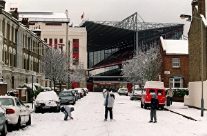 Arsenal Stadium in the snow, Highbury, London, 8 / 1 / 2003