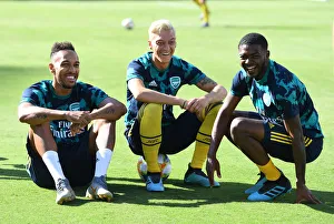 Arsenal Stars Aubameyang, Ozil, and Maitland-Niles Before Arsenal v Fiorentina 2019-20 Pre-Season Match