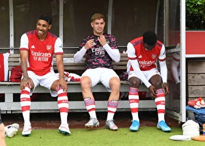 Arsenal v Millwall 2021-22 Collection: Arsenal Stars Aubameyang, Smith Rowe, and Nketiah Pre-Season Training: Arsenal v Millwall, 2021
