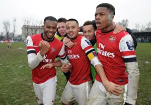 Youth Sports League Prints: Five Arsenal Stars Celebrate Victory Against Inter Milan U19 in NextGen Series