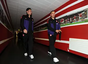 Arsenal V Tottenham Hotspur 2012-13 Prints: Arsenal Stars Giroud and Podolski Arrive at Emirates Stadium Ahead of Arsenal v Tottenham Match
