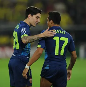 Arsenal Stars Hector Bellerin and Alexis Sanchez Before Borussia Dortmund Clash in UEFA Champions League