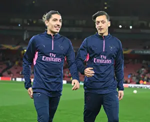 Arsenal V FC Vorskla Poltava 2018_19 Prints: Arsenal Stars Hector Bellerin and Mesut Ozil Before Europa League Clash vs Vorskla Poltava