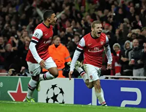 Arsenal Stars: Jack Wilshere and Alex Oxlade-Chamberlain Celebrate First Goal vs. Montpellier (2012-13)